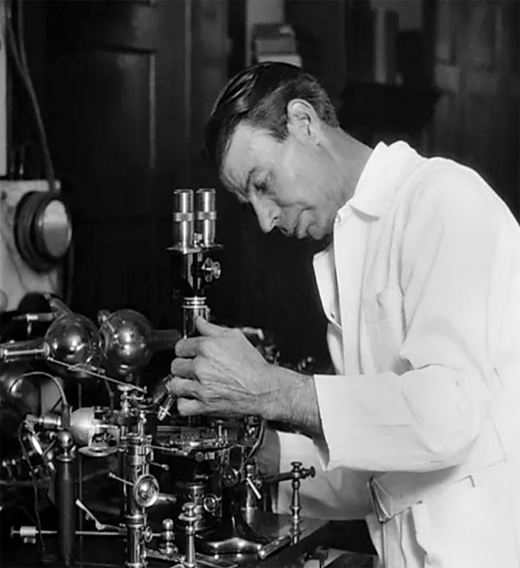 Royal Raymond Rife in his laboratory